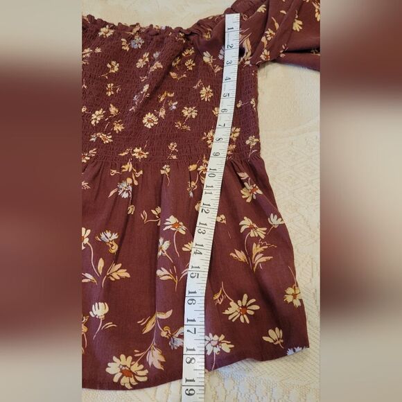 Madewell Lucie Smocked Square Neck Cotton Floral Cottage Top 10 - Picture 11 of 15